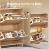 SoBuy wąska szafka uchylna na buty do korytarza, regał na buty zamknięty, FSR200-II-N