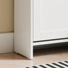 SoBuy FSR207-W wąska szafka na buty, biała, do 8 par butów, z szufladami i drzwiami składanymi, mebel do korytarza, idealny do małych mieszkań, 80 x 19 x 107 cm
