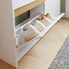 SoBuy FSR225-E-W Szafka na Buty z Podwójnymi Drzwiami i Półką, Biały, 100×43×19 cm