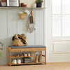 SoBuy Bambusowa ławka na buty z siedziskiem FSR47-N
