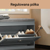 SoBuy FSR82-L-HG Szafka na Buty Ławka na Buty Wąska Szafka Komoda z Siedziskiem, Szary 24x75x51cm