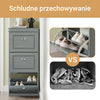 SoBuy FSR94-HG Szafka na buty Szafka Szafki Stojąca Kredens Stół Konsolowy 3 drzwi Szary 53 x 24 x 117 cm