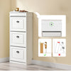 Pre-sale SoBuy Wąska szafka na buty z 3 klapami, szafka do przedpokoju z zabezpieczeniem przed przewróceniem, Biały rysunek drewna, FSR94-WG