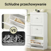 SoBuy FSR64-W+FSR94-W, Biały Komplet na Przedpokój, Ławka na Buty + Szafka z Klapami, Głębokość 24 cm