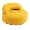 SoBuy | Fotel wypoczynkowy z podnóżkiem | Sztruksowy fotel do salonu | Żółty fotel worek z oparciem | 110×125×65 cm | Nośność 113 kg | FST100-Y