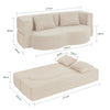 SoBuy FST101-MI Sofa Łóżko 2 w 1 Rozkładana ze Sztruksu, Beżowy, 177×107×32 cm