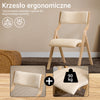 Pre-sale SoBuy FST40-Wx2 Zestaw składanych krzeseł, 2 drewniane, tapicerowane, składane krzesła do kuchni i jadalni z oparciem i siedziskiem, kompaktowe i uniwersalne siedzisko do biura, jadalni i małych pomieszczeń, białe