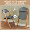 Pre-sale SoBuy FST92-SGx2 Zestaw 2 składanych krzeseł do jadalni, drewniane, tapicerowane, do kuchni i biura, z ergonomicznym oparciem, kompaktowe i oszczędzające miejsce krzesło kuchenne, kolor ciemnoszary, 47,5 x 59 x 77 cm