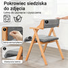 SoBuy FST98-HG Składane Krzesło Drewniane z Poduszkiem – Składane Krzesło Stołowe i Biurowe, Uchylne Krzesło z Wypełnieniem do Wnętrz i na Zewnątrz, Składane Krzesła Ogrodowe dla Gości, do Kuchni lub na Balkon, Jasnoszare