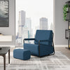 SoBuy | Fotel Wypoczynkowy Granatowy z Podnóżkiem | Tapicerowany Welur | Styl Industrialny | 59.5×67×78 cm | Nośność 143 kg | FST99-B