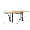 SoBuy FWT113-N, rozkładany stół dla 2–8 osób, 65x(110–200) x76 cm | Stół kuchenny z blatem w stylu drewna i metalowym stelażem, do kuchni, jadalni i pracy