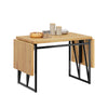 SoBuy FWT113-N, rozkładany stół dla 2–8 osób, 65x(110–200) x76 cm | Stół kuchenny z blatem w stylu drewna i metalowym stelażem, do kuchni, jadalni i pracy