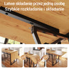 SoBuy FWT113-N, rozkładany stół dla 2–8 osób, 65x(110–200) x76 cm | Stół kuchenny z blatem w stylu drewna i metalowym stelażem, do kuchni, jadalni i pracy