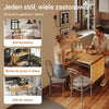 SoBuy FWT113-N, rozkładany stół dla 2–8 osób, 65x(110–200) x76 cm | Stół kuchenny z blatem w stylu drewna i metalowym stelażem, do kuchni, jadalni i pracy