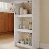 SoBuy | Wyspa kuchenna rozkładana wolnostojąca | Barek kuchenny z regałem i blatem 120 cm | Szafka kuchenna biała laminowana | 65.3×199.5×120 cm | Nośność 69 kg | FWT115-W