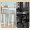 SoBuy FWT50-WN Stół Barowy z 2 Hokerami i Schowkiem | Zestaw Śniadaniowy do Kuchni i Jadalni
