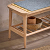 SoBuy Półka na buty z drewna bukowego z 2 półkami HFSR02-N