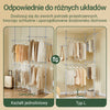 SoBuy KLS03-II-HG, Rozsuwana Wieszak na Ubrania, Solidny Stojak na Ubrania, Regulowany Otwarta Szafa z Drążkami do Zawieszenia dla Sypialni, Garderoba, Szary