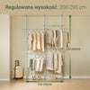 SoBuy KLS03-II-HG, Rozsuwana Wieszak na Ubrania, Solidny Stojak na Ubrania, Regulowany Otwarta Szafa z Drążkami do Zawieszenia dla Sypialni, Garderoba, Szary