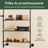 SoBuy KLS18-SCH, Wieszak na ubrania montowany na ścianie, solidny regał na ubrania z 3 drążkami na ubrania i 3 półkami z płyty MDF, zajmuje mało miejsca, przemysłowy czarny