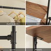 SoBuy KLS20-SCH, Kompaktowy Wieszak Ścienny z 2 Półkami MDF, Wieszak na Ubrania do Ściany, Nośność 45 kg, Industrialny Czarny, 91,5x48x220 cm