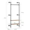 SoBuy KLS20-SCH, Kompaktowy Wieszak Ścienny z 2 Półkami MDF, Wieszak na Ubrania do Ściany, Nośność 45 kg, Industrialny Czarny, 91,5x48x220 cm