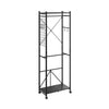 SoBuy | Wieszak na ubrania stojący mobilny czarny | Stojak wieszak do przedpokoju i garderoby z półką na buty | Wąski metalowy wieszak na kółkach loftowy | 60×32×175 cm | Nośność 40 kg | KLS21-SCH