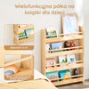 SoBuy KMB08-K-N regał na książki dla dzieci, regał ścienny do pokoju dziecięcego, regał do przechowywania z 4 półkami na książki, zabawki i dekoracje, meble do pokoju dziecięcego, naturalny, 60 x 80 x 12 cm