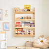 SoBuy KMB08-N regał na książki dla dzieci, regał ścienny do pokoju dziecięcego, regał do przechowywania z 4 półkami na książki, zabawki i dekoracje, meble do pokoju dziecięcego, naturalny, 80 x 118 x 12 cm