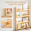 SoBuy KMB08-N regał na książki dla dzieci, regał ścienny do pokoju dziecięcego, regał do przechowywania z 4 półkami na książki, zabawki i dekoracje, meble do pokoju dziecięcego, naturalny, 80 x 118 x 12 cm