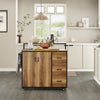 SoBuy Drewniana wyspa kuchenna na kółkach KNL02-PF
