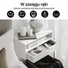 SoBuy NKD03-Wx2, 2 sztuk Pływający stolik nocny – oszczędność miejsca, regał ścienny z szufladą i otwartą półką, montowany na ścianie stolik nocny do sypialni, szer. 45 x gł. 25 x wys. 22 cm, biały