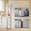 SoBuy NSR13-WG, Wąska szafka wnękowa 20 cm, 40x20x170 cm, do małej kuchni | Szafka cargo do kuchni z 3 szufladami, 3 półkami i listwami, także do łazienki, PB+MDF
