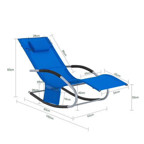 Leżak nad morzem Ogrodowy Bujany Krzesło z poduszką pod głowę OGS28-KB