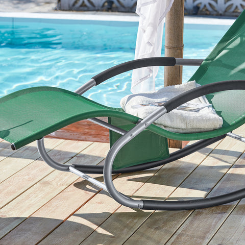 Leżaki ogrodowe wypoczynkowe basenowe Bujany z poduszka pod głowę OGS28-WD