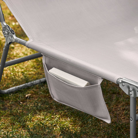 Składany Krzesło Leżak ogrodowyze baldachimem boczną kieszenią OGS48-MI