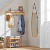 SoBuy FSR49-N Bambusowa Ławka na Buty z Siedziskiem i Szufladą – 55×30×46 cm, 2 Półki, Nośność 90 kg, Przedpokój
