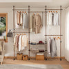 SoBuy Garderoba z 4 drążkami teleskopowymi i 2 koszami KLS04-BR