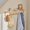 SoBuy Półka na ścianę z 6 hakami, bambus FHK06-N