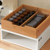 SoBuy FRG179-WN Organizer na kapsułki do kawy z bambusowym frontem, Szuflada pod ekspres, idealna do kuchni i biura