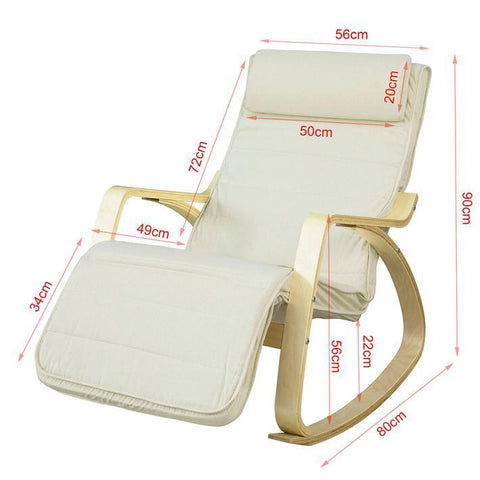 SoBuy relaksacyjny fotel na biegunach, z regulowanym podnóżkiem FST16-W