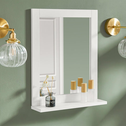 SoBuy FRG129-W Białe lustro na ścianę do łazienki
