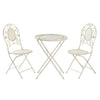 SoBuy Komplet Mały stół ogrodowa z 2 krzesła żelazna OGT35-W