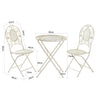 SoBuy Komplet Mały stół ogrodowa z 2 krzesła żelazna OGT35-W