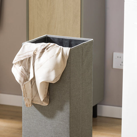 szafka łazienkowa z koszem na pranie drzwi szary BZR132-NG
