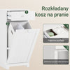 SoBuy BZR21-II-W Wąska szafka łazienkowa 40x90x38 cm – praktyczny kosz na pranie i szuflada