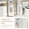 SoBuy BZR219-W wąska szafka łazienkowa, 20 cm, szafka na papier toaletowy z szufladą i uchwytem na papier toaletowy, stojąca, mały regał wnękowy do WC i łazienki, biała