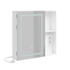 SoBuy | Szafka lustrzana do łazienki z oświetleniem LED | Szafka z lustrem i gniazdkiem | Wisząca szafka łazienkowa 1-drzwiowa biała | 60×15.5×60 cm | Nośność 25 kg | BZR239-E-W