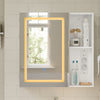 SoBuy | Szafka lustrzana do łazienki z oświetleniem LED | Szafka z lustrem i gniazdkiem | Wisząca szafka łazienkowa 1-drzwiowa biała | 60×15.5×60 cm | Nośność 25 kg | BZR239-E-W