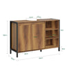 SoBuy BZR63-L-PF, Szafka pod umywalkę, szerokość 90 cm, szafka łazienkowa z wycięciem w kształcie litery U, szafka pod umywalkę z drzwiami i otwartym regałem, szafka pod umywalkę, drewno i metal, w stylu